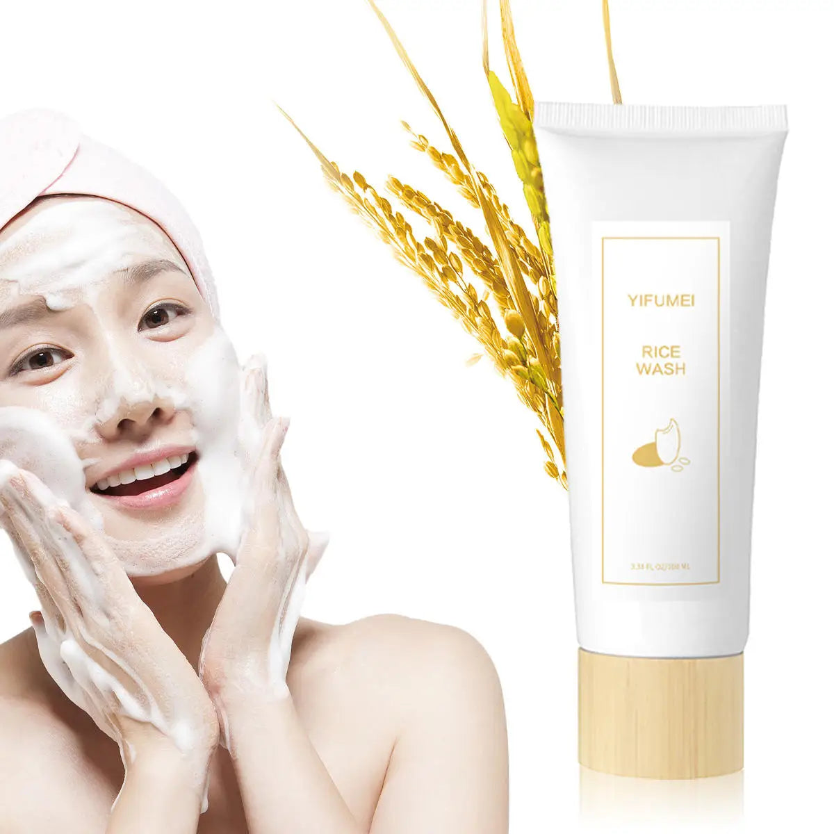 Rice Facial Cleanser Soothing Oil Control Face Wash Moisturizing Brightening Hydrating Face Cleanser Firming For Sensitive Skin