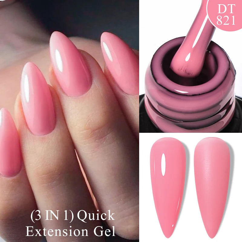 MEET ACROSS 7ml Dark Color Glitter Top Coat Gel For Nails Brocade Powder 2 In 1 Chameleon Nail Art Gel Varnish Manicure