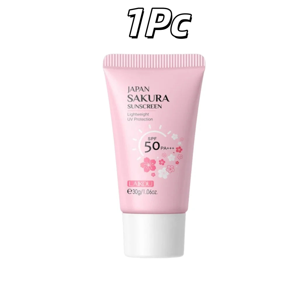 LAIKOU Japan Sakura Sunscreen SPF 50+ Brightening Sunblock Cream Face Body Moisturizing Isolating UV Protector 30g