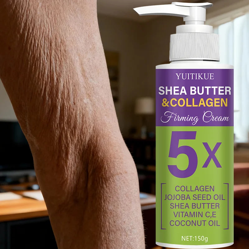 YUITIKUE Shea Butter & Collagen Firming Cream 5X with Collagen, Jojoba Seed Oil, Shea Butter, Vitamins C & E, Coconut Oil