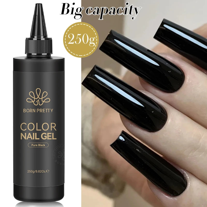 BORN PRETTY 250g Super Top Coat Gel Nail Polish Base Gel Matte Top Coat Jelly Gel Rubber Base Gel Soak Off Big Volume Varnish