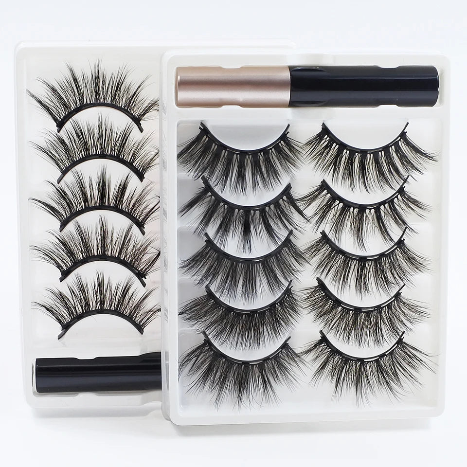 1/5 Pairs Magnetic Eyelashes Makeup False Lashes Bulk Items Wholesale Natural Magnetic Lashes Eyeliner Set