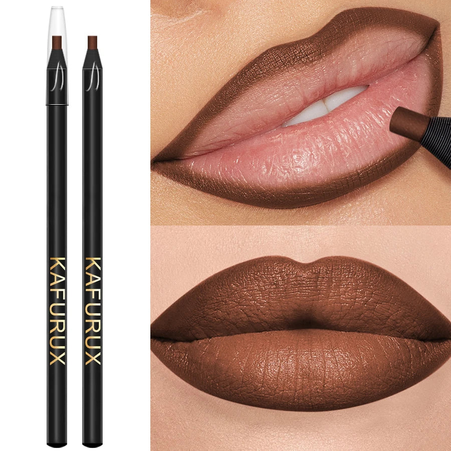 12 Colors Matte Lip Liner Pen Long Lasting Lip Glaze High Pigment Lip Tint Waterproof Red Brown  Lipliner Korean Makeup Gifts
