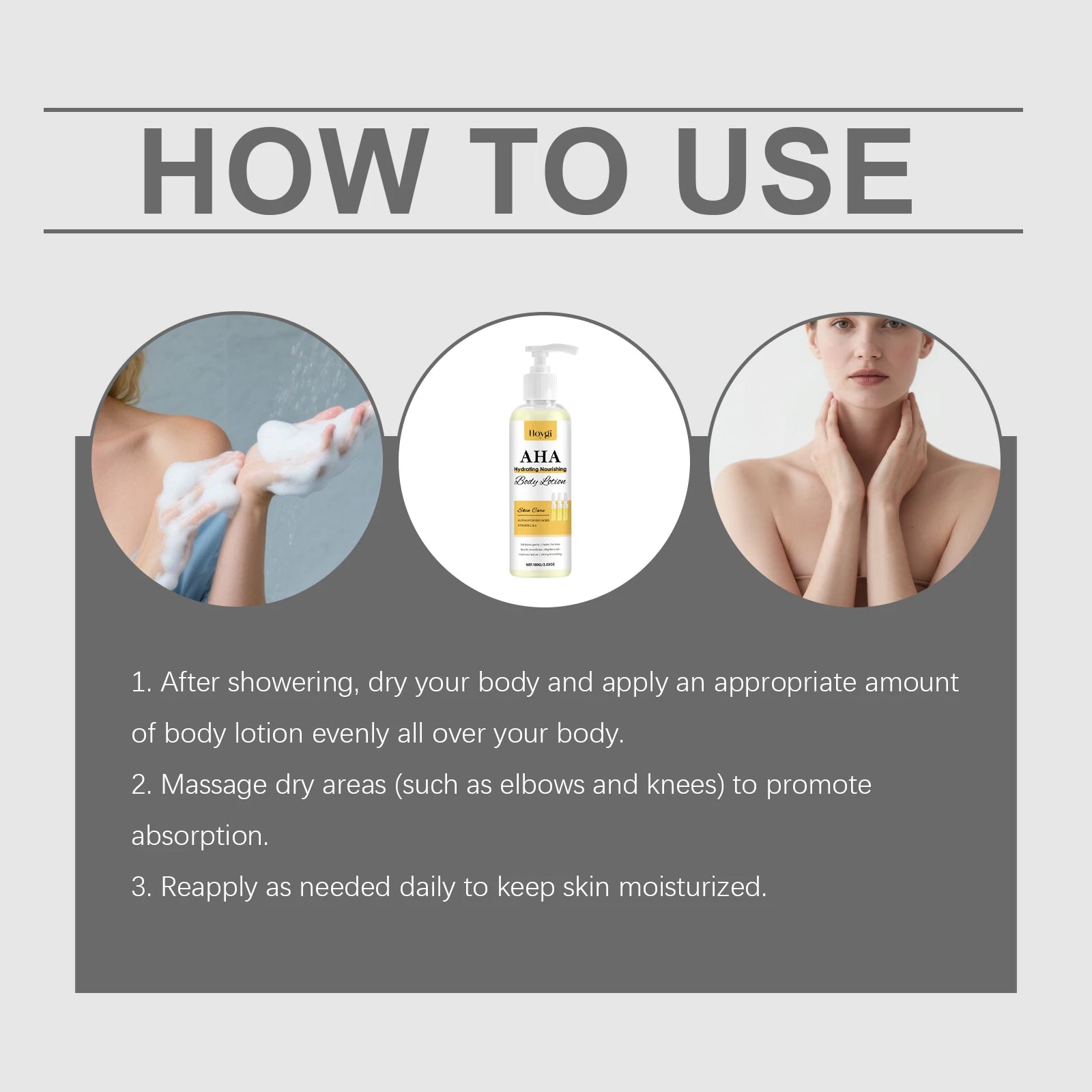 HOYGI Vitamin C Body Lotion Refreshing Moisturizing Non Greasy Vitamin E Deep Hydration Nourishing Body Cream For Chapped Skin