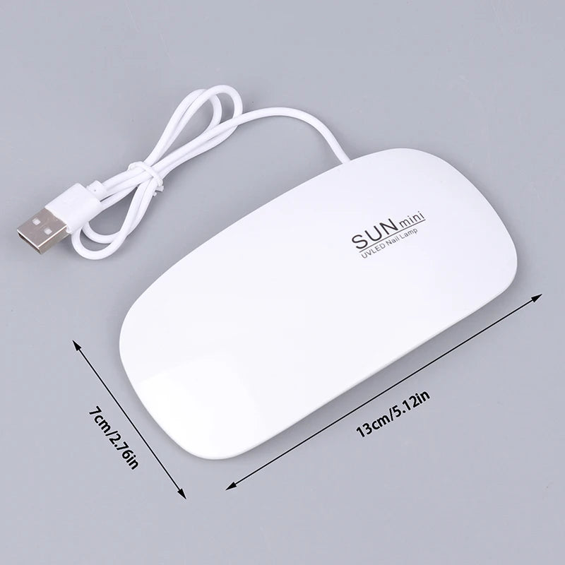 E5 6W Mini Nail Lamp Light UV LED Gel Polish Cured Pink White Nail Dryer Machine Portable USB Cable Home Women Nails Dry Tool