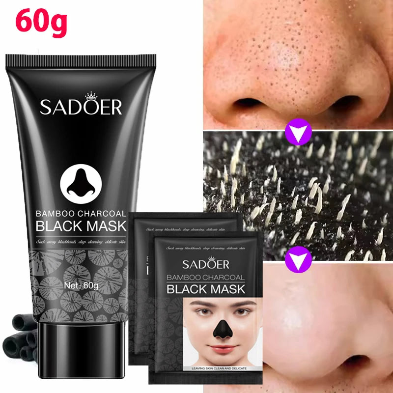 Blackhead Remover Mask Bamboo Charcoal Shrink Pores Acne Black Head Removal Cream Nose Cleansing Black Peel Off Masks Skin Care