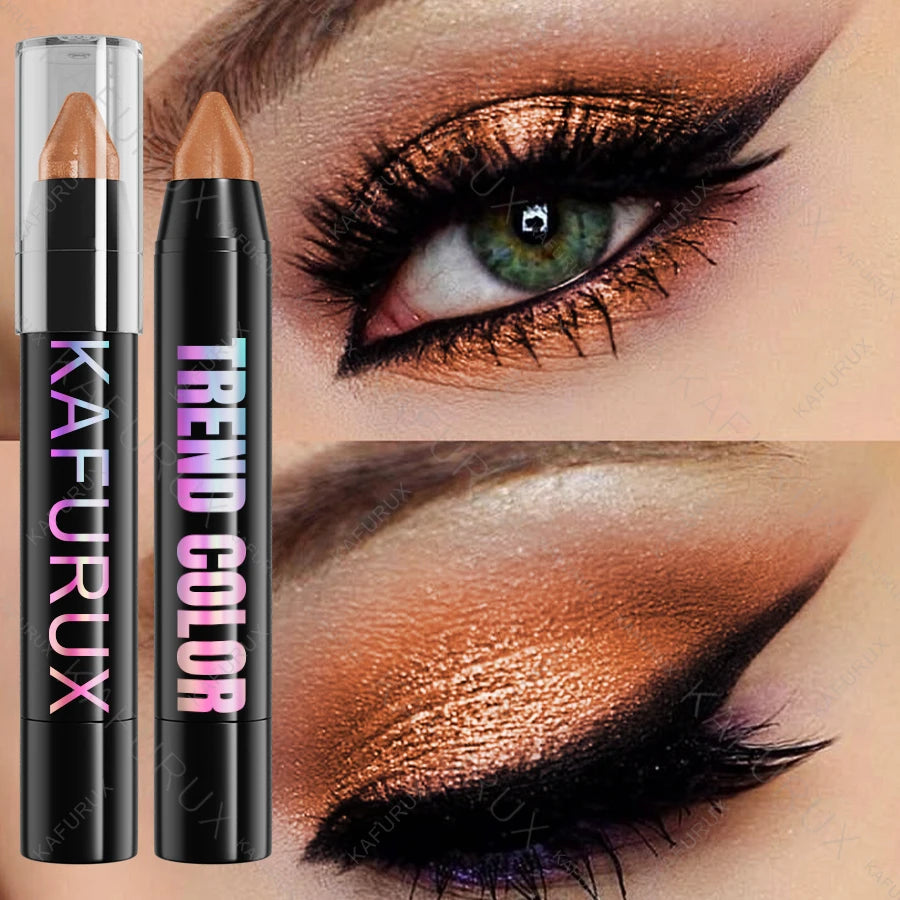 19 Colors Glitter Eye Shadow Pen Waterproof Metallic Matte Nude Eye Shadow Korean Makeup Gifts Purple Blue Brown Green Cosmetic