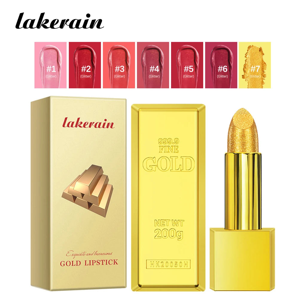 New Glitter Lipstick Moisturizing Gold Lipstick Long Lasting Lipstick Shiny Lip Gloss Velvet Matte Lipstick Glitter Lip Kit