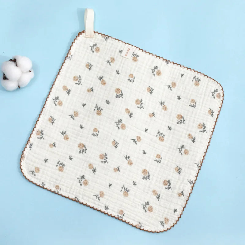 Washcloth Facecloth Baby Cotton Square Towels Handkerchief Muslin Cloth Feeding Bib Infant Wash Hand Face Wipes