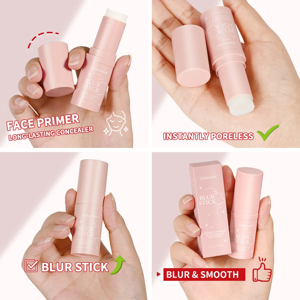 Lakerain Blur Stick Invisible Pore Base Stick Long Lasting Makeup Primer Stick Hydrate Covering Pores Oil Control Primer Stick