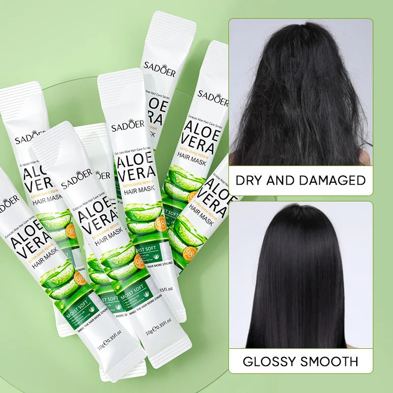 5 Seconds Fast Repairing Nourish Hair Damaged Magical Aloe Vera Hair Mask Deep Soft Smooth Straighten Frizzy Hair Hair Care Mask