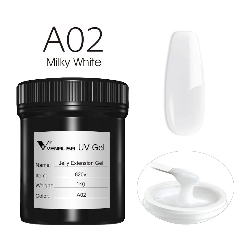 VENALISA Jelly Gel Large Volume 1L Jelly Nude Collection Not Burning Soak Off UV LED Soft Extension Gel Nail Gel Nail Manicure