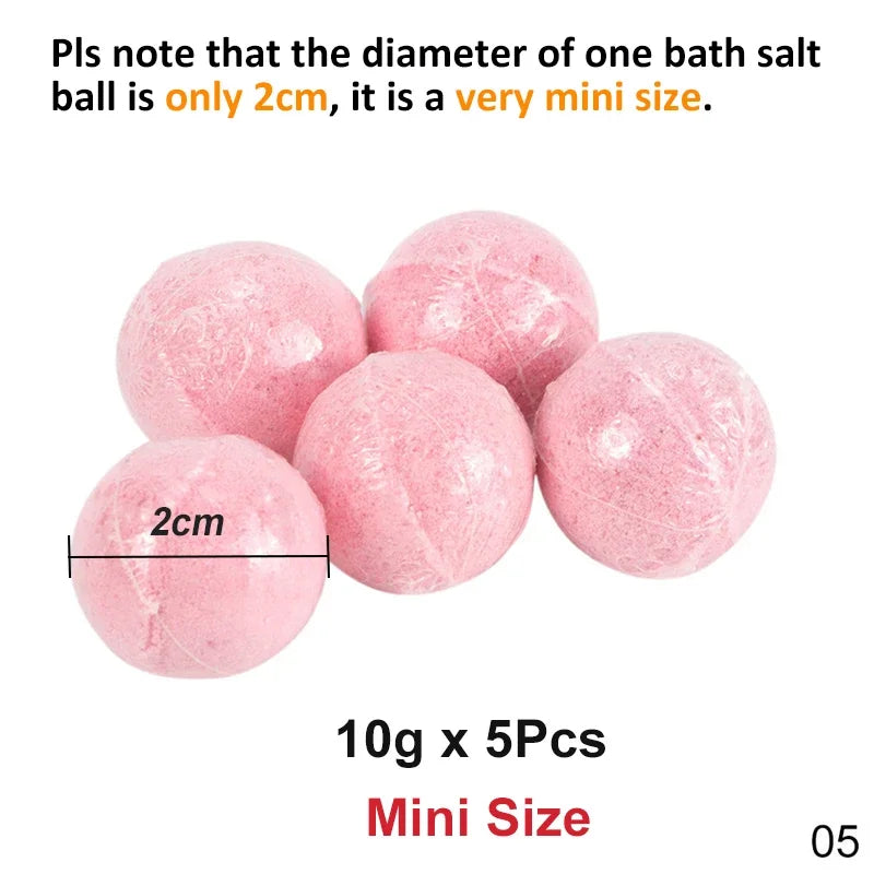 5pcs ose/Green tea/Lavender/Lemon/Milk Bath Salt Ball body Skin Whitening Ease Stress Relief Natural Bubble Shower Bombs Ball