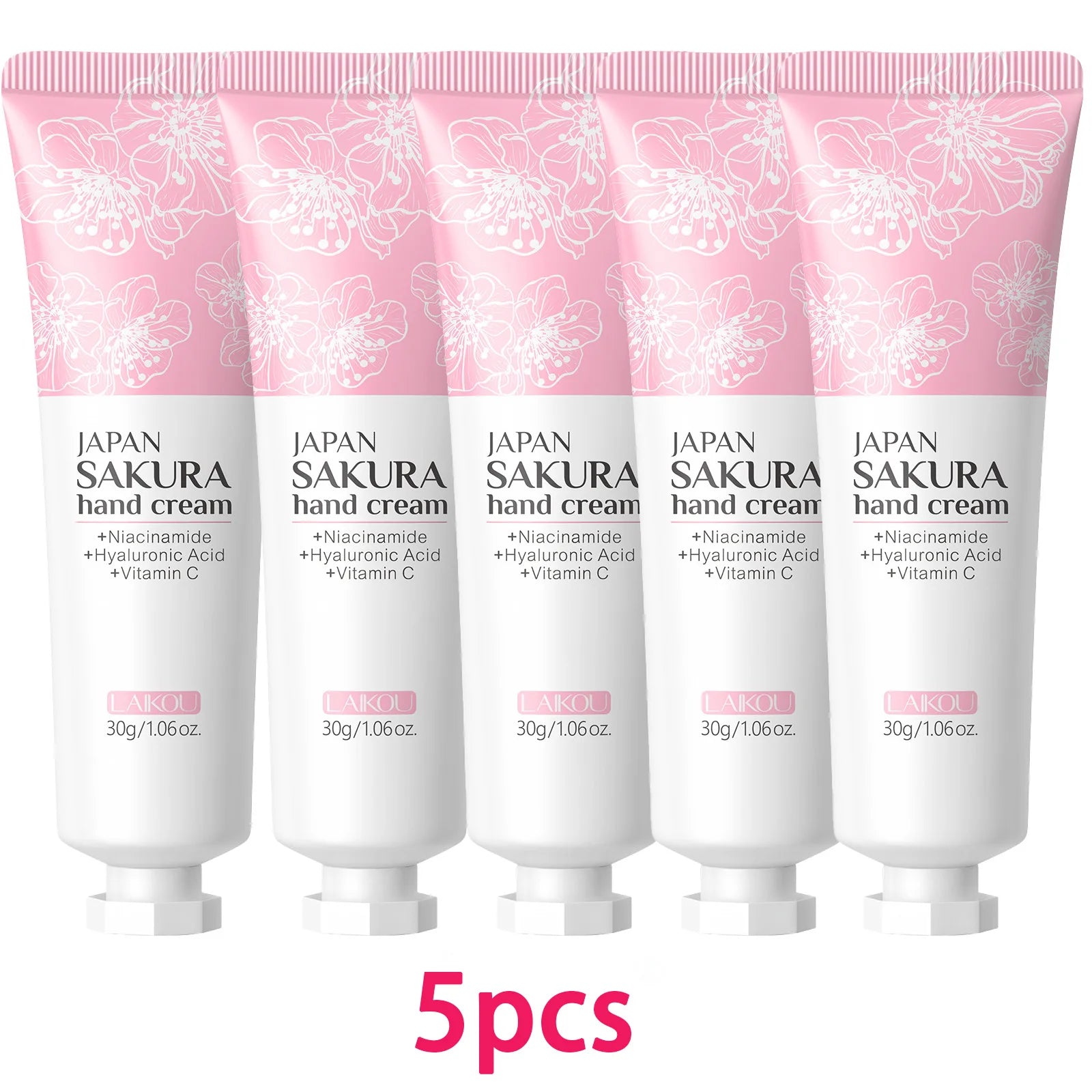 LAIKOU Sakura Hand Cream Hydrating Moisturizing Nourishing Smoothing Brightening Repairing Non‑Greasy For Dry Rough Skin 30g