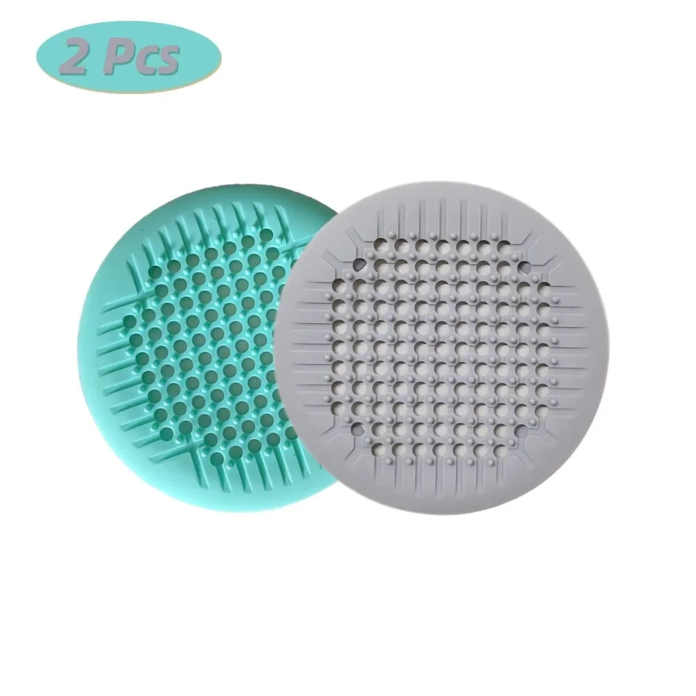 1/2/4Pcs Shower Drain Hair Catcher Drain Cover Bathroom Tub with Suction Cup 5.5 Inches Silicone Sink Strainer Suit for Bathtub