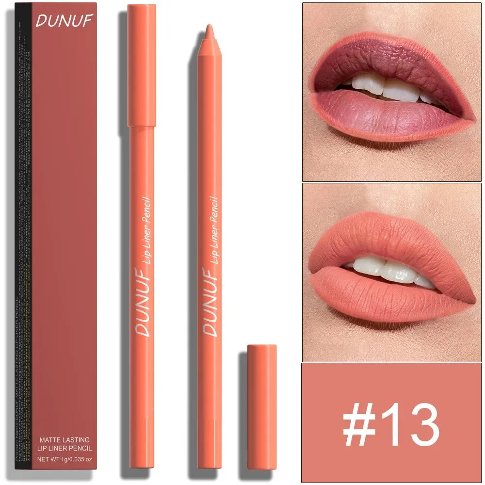 24 Colors Foaming Lipliner Durable Waterproof Soft Mist Lipstick Pen Gentle Pink Brown Purple Colors Matte Lip Contouring Pencil