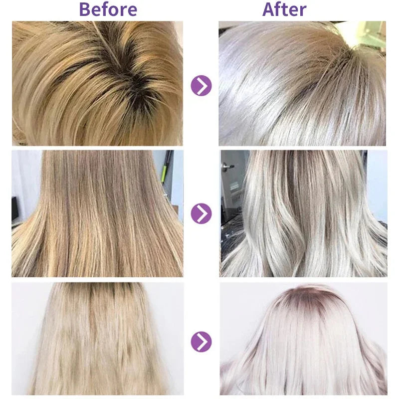 Keratin Purple Hair Mask Gray Color Fixing Hair Fading Yellow Bleach For Hair Repair Cover Grey Blonde Hair Smoothing Hair 100g