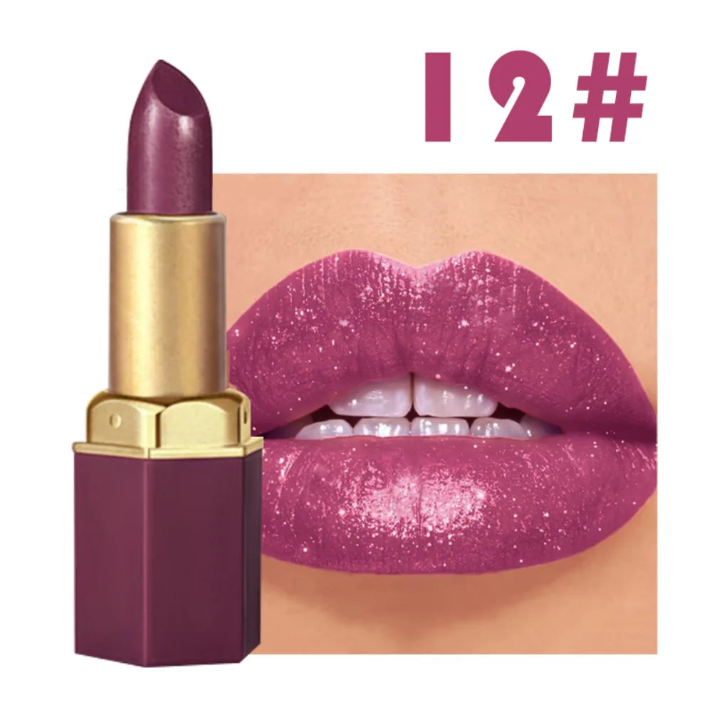 CHOOSE RASME 6-Color Chocolate Bar Lipstick Makeup Pearls Not Easy to Peel off Matte Waterproof Lipgloss