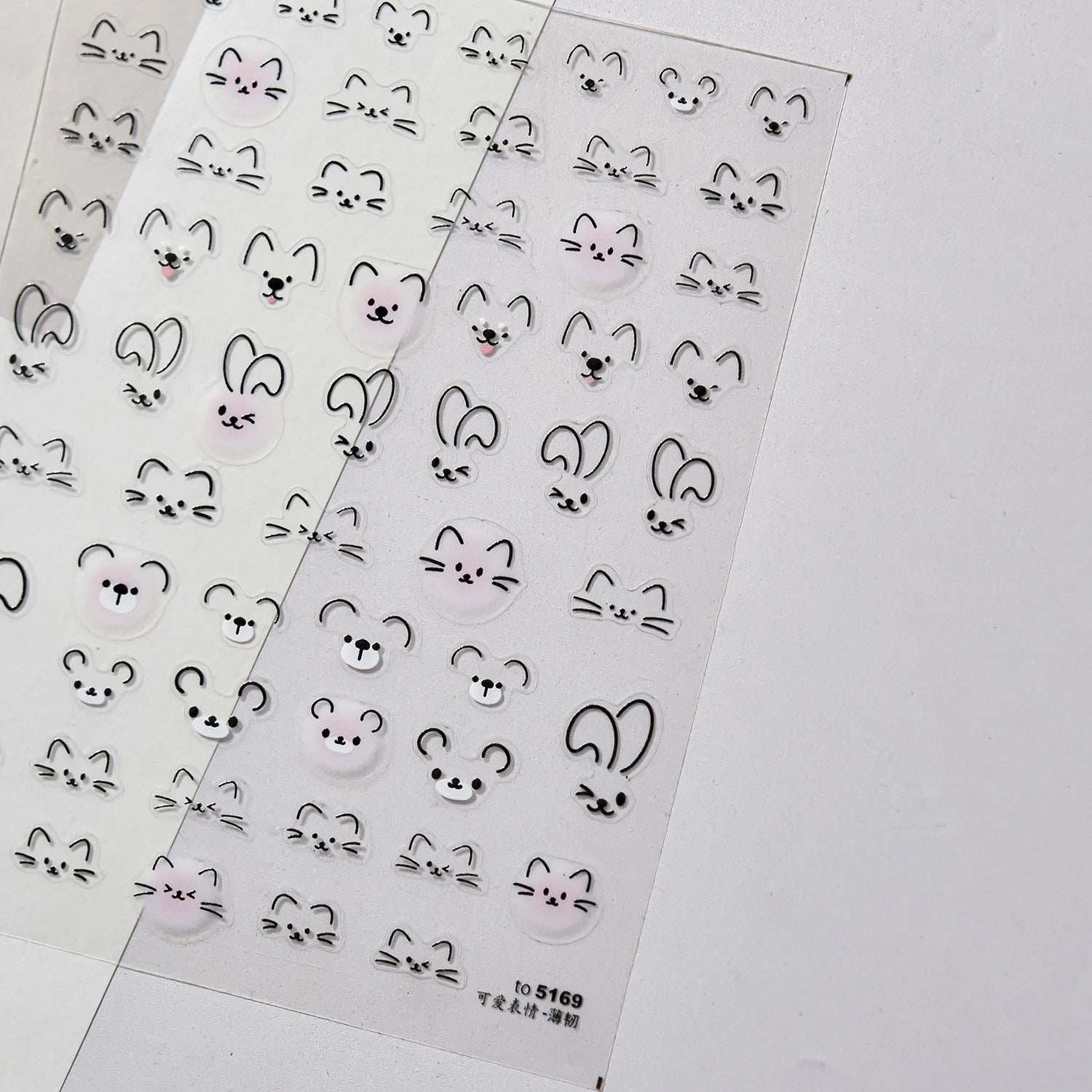 1pcs 5D Japanese Kawaii Nail Art Stickers Cute Rabbit Dog Slider Nail Decorations Decals Self-Adhesive Manicure Accessories DIY