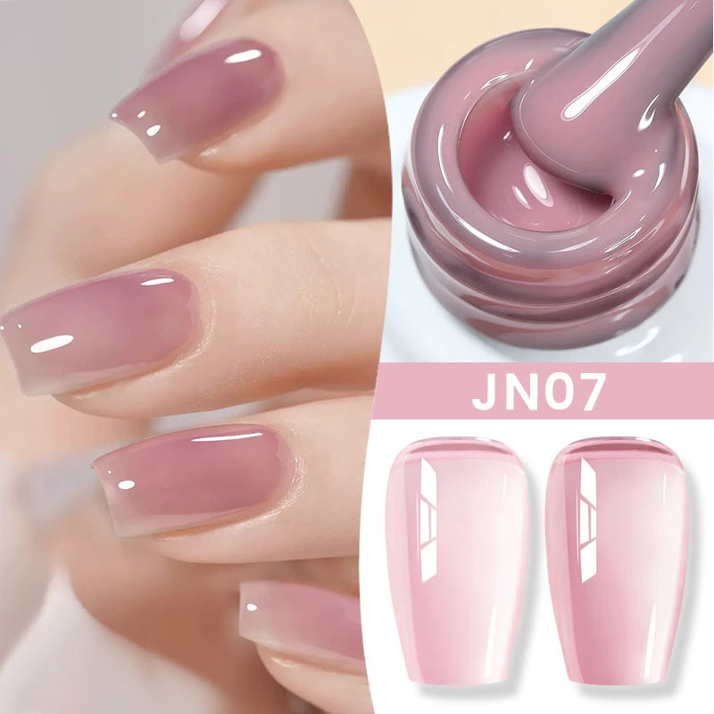 BORN PRETTY 10ml Translucent Color Gel Polish Jelly Nude Autumn Jelly Amber Semi Permanent UV Gel Nail Art Soak Off Gel Varnish