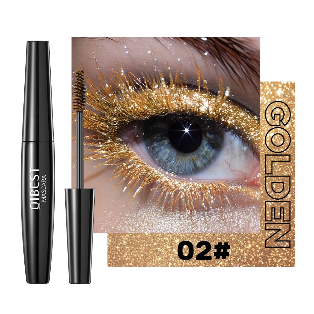 Pink Diamond Mascara Sweat Proof Glitter Eyelashes Shining Sequins Quick Dry Lasting Curling Thick Length Mascara Shimmer Makeup