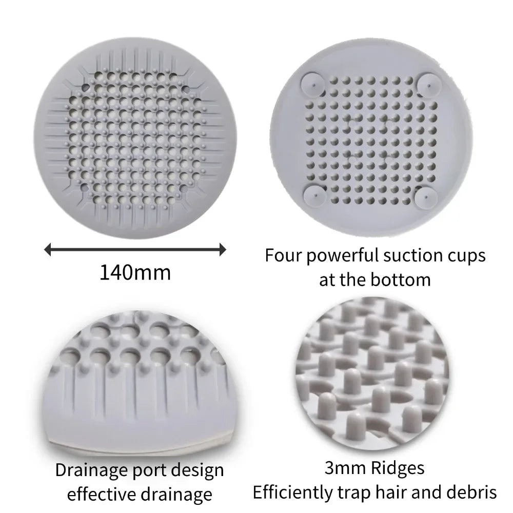 1/2/4Pcs Shower Drain Hair Catcher Drain Cover Bathroom Tub with Suction Cup 5.5 Inches Silicone Sink Strainer Suit for Bathtub
