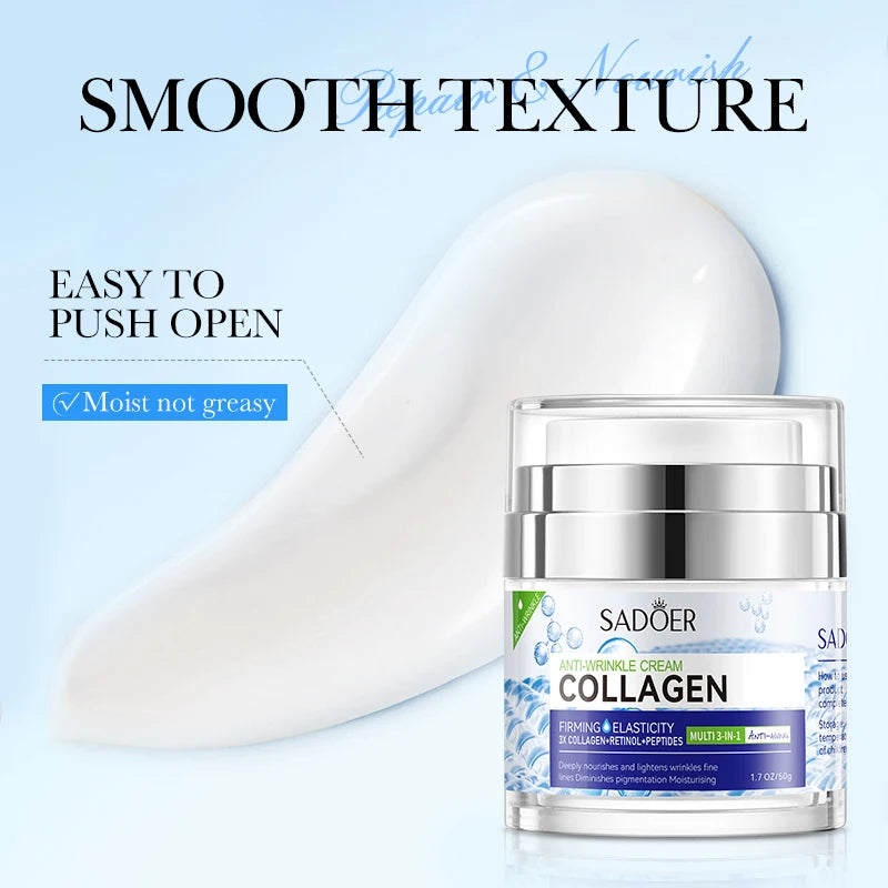 SADOER Vitamin C Collagen Face Cream Anti-aging Moisturizing Whitening Hydrating Facial Cream Day Creams Beauty Face Skin Care