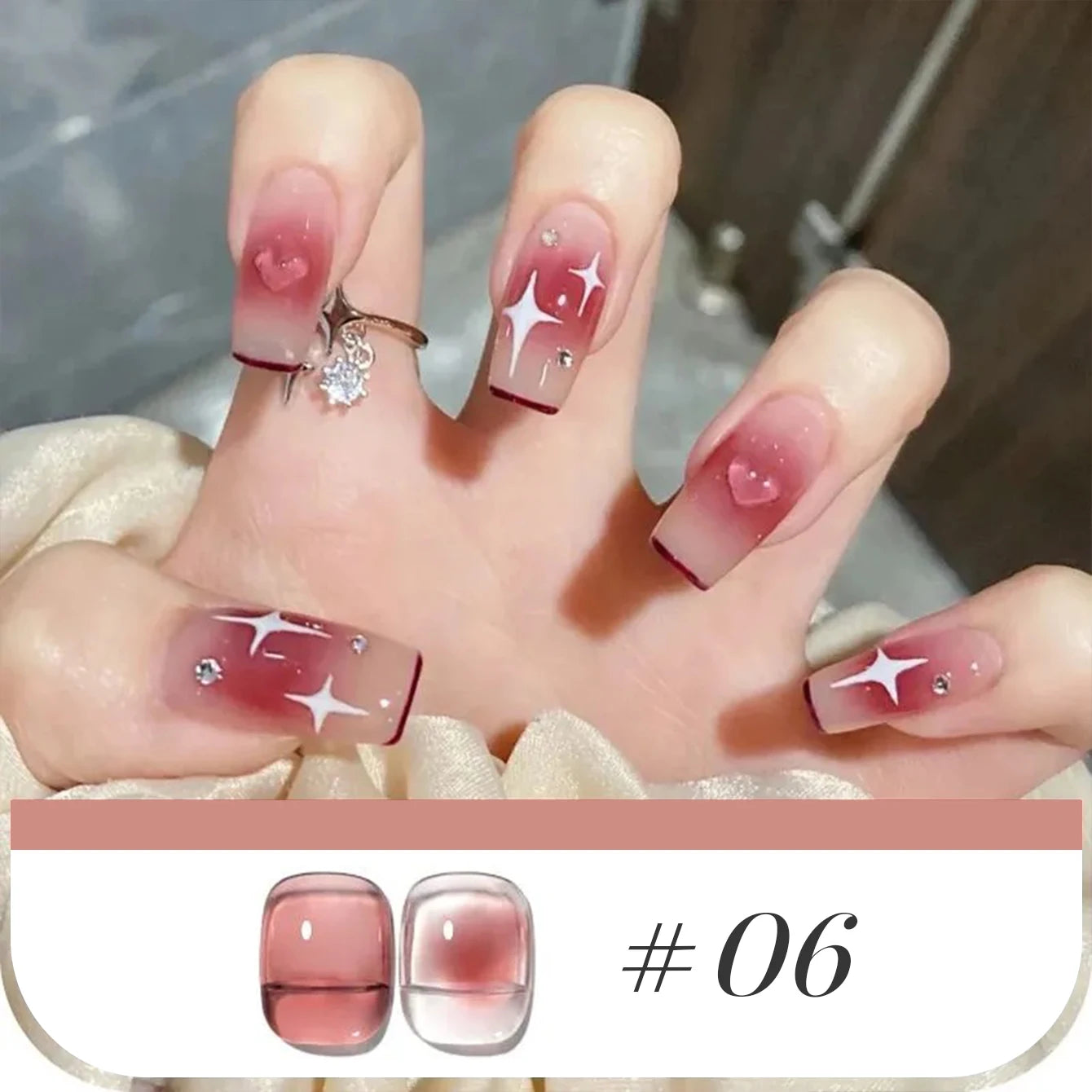 MN 2026 New 1-8PCS Fall Nails Popular Pure Desire Blush Jelly Gel Nail Polish Pink Nails Red Nails Ice-Clear Nude Nail Polish