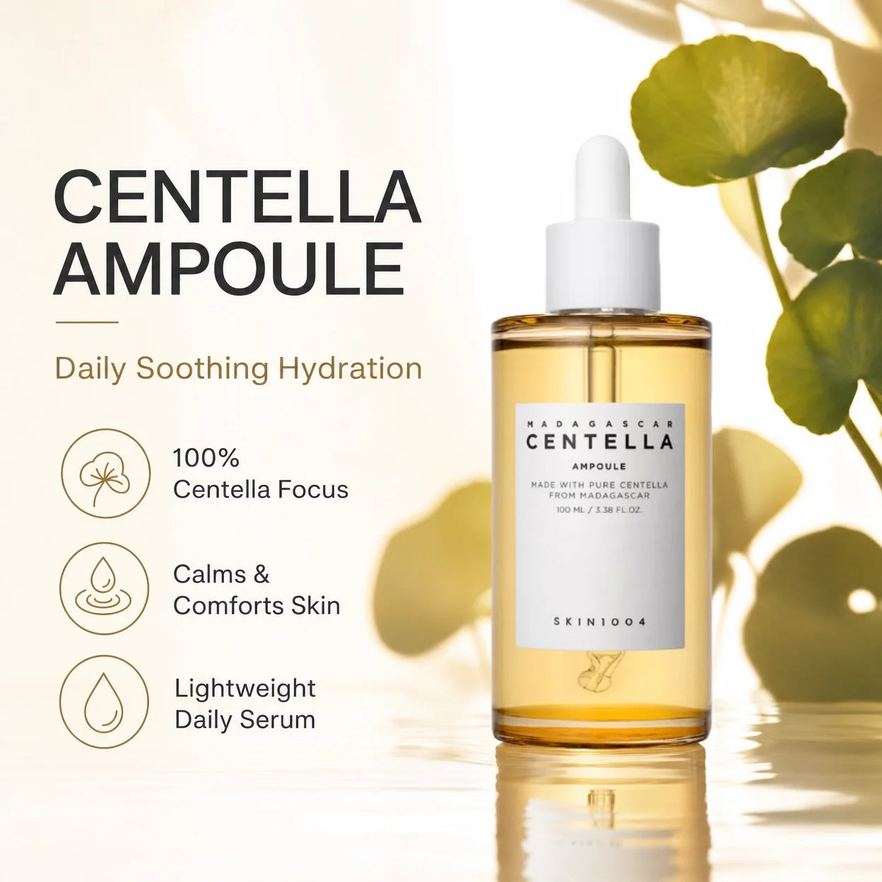 Korean Centella Ampoule Essence,Brightening Calming and Repairing Pores Smoothing Face Moisturize Serum Daily Face Care Products