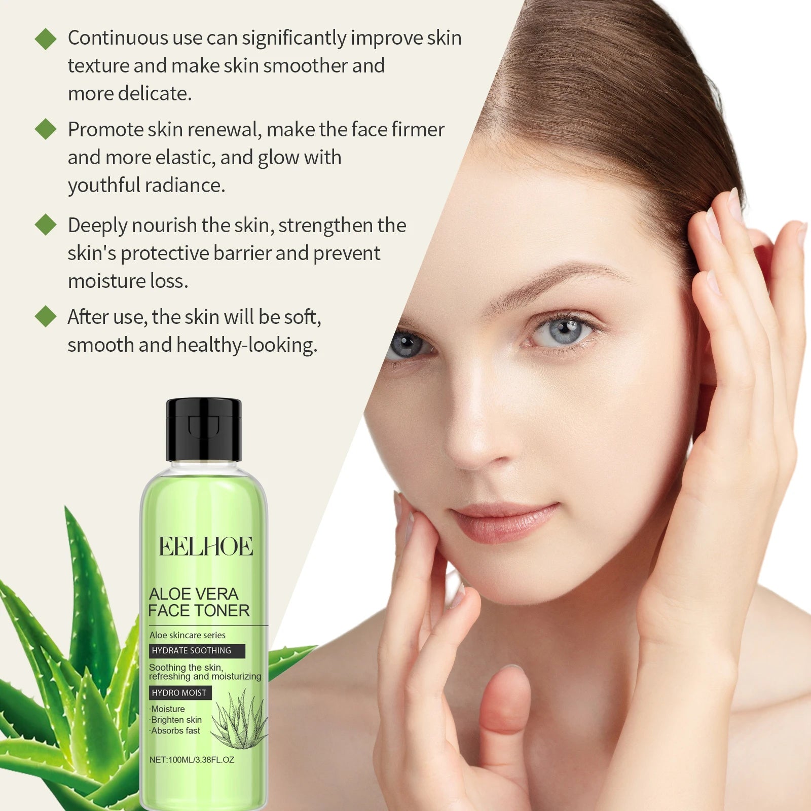 100ml Aloe Vera Toner Tonic Hydration Oil Control Refreshing Rejuvenation Smooth Facial Moisturizing Toner Serum Skin Care New