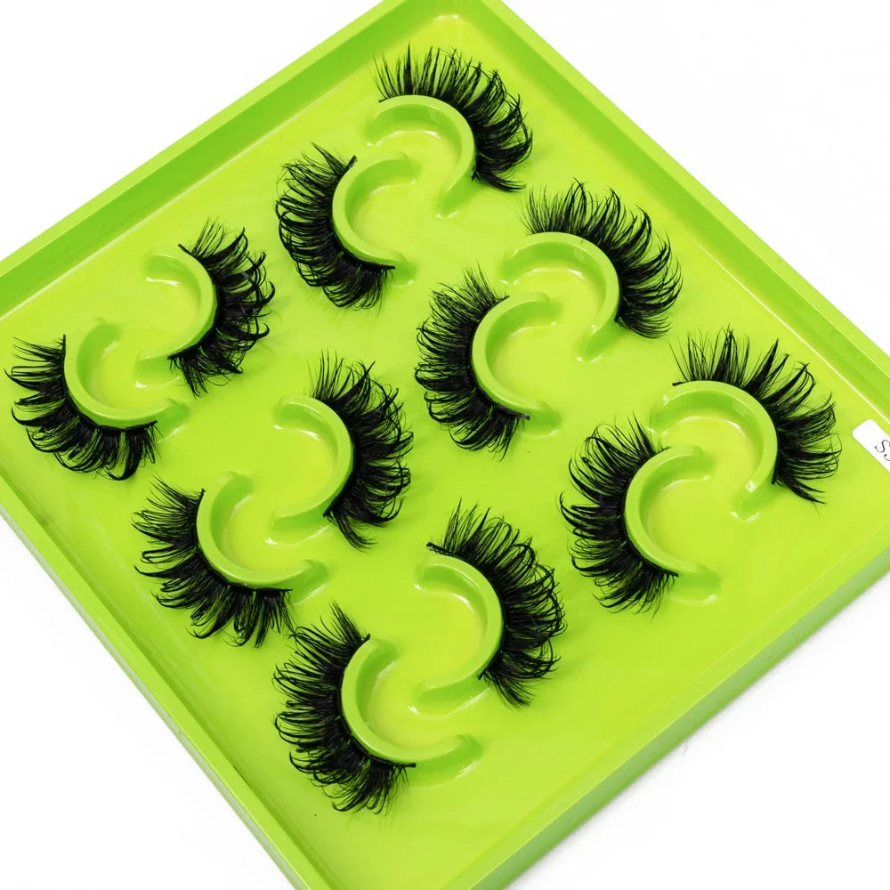 HBZGTLAD 6Pairs Female Cosplay Fake Eyelashes Korean Makeup New Style Wet Spikes 3d Eyelash Bulk Wholesale Manga Lashes