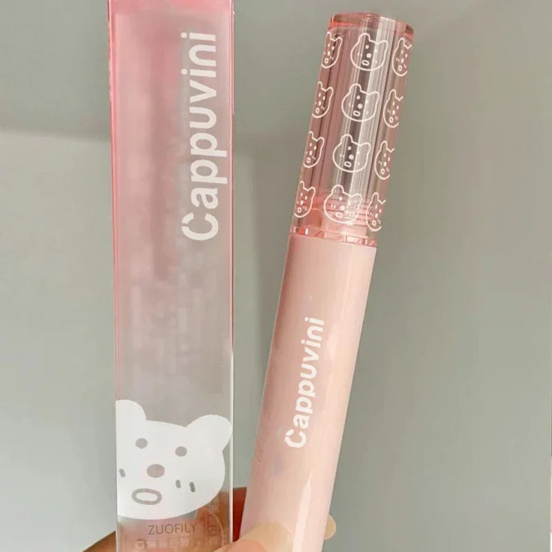 Cherry Pink Mirror Water Lip Gloss Lip Glaze Transparent Glass Lip Oil Waterproof Liquid Lipstick Nude Brown Clear Tint Makeup