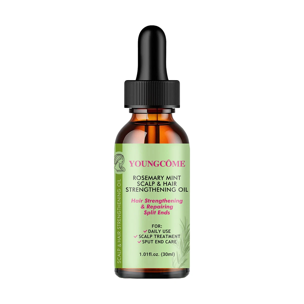 Hair Care Essential Oil Rosemary Mint Hair Strengthening Oil Nourishing Treatment for Split Ends and Dry Organics Hair Care