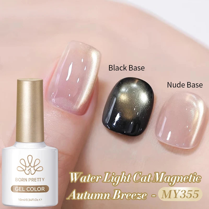 BORN PRETTY 10ml Rhine Lake Blue Cat Magnetic Gel Dark Blue Glitter Soak Off UV Gel Nail Art Varnish Manicure Nail Art Salon