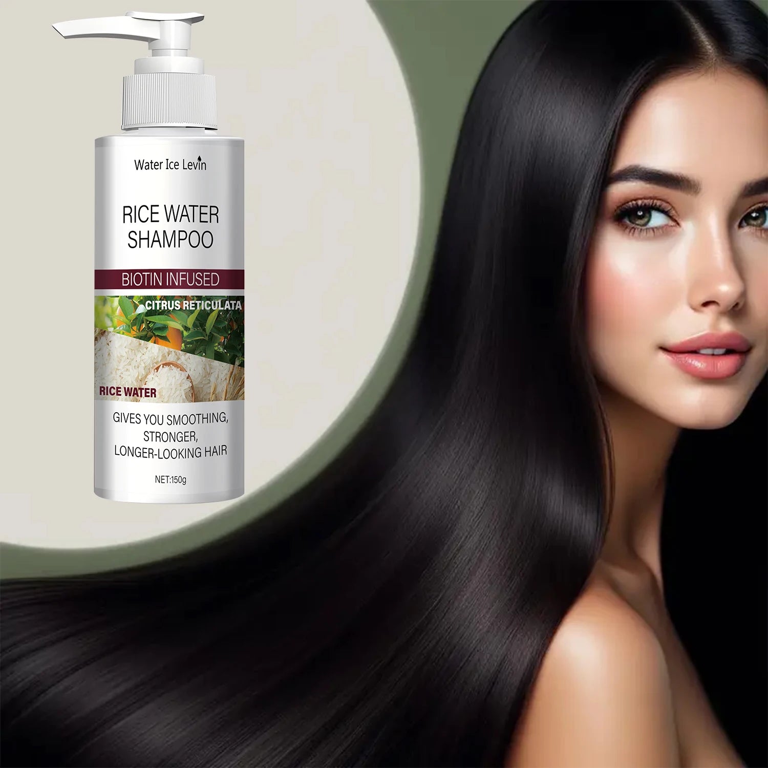 Rice Water Shampoo with Biotin & Keratin - Smoothing & Strengthening, Citrus Freshness, Winter Hair Therapy, Long-Looking Hair