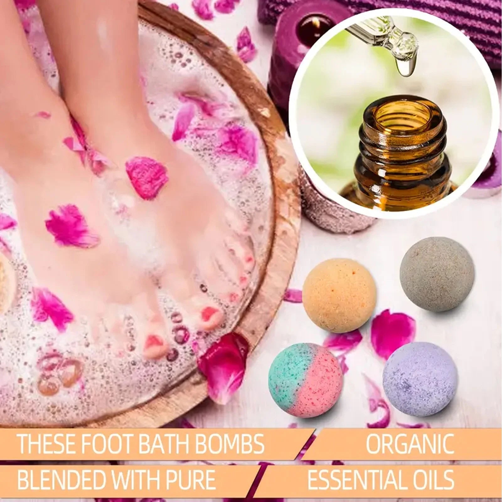 Lavender Foot Bath Ball Skin Relaxing Deep Moisturizing Improve Insomnia Rich Essential Oil SPA Handmade Feet Bath Balls 6/12pcs