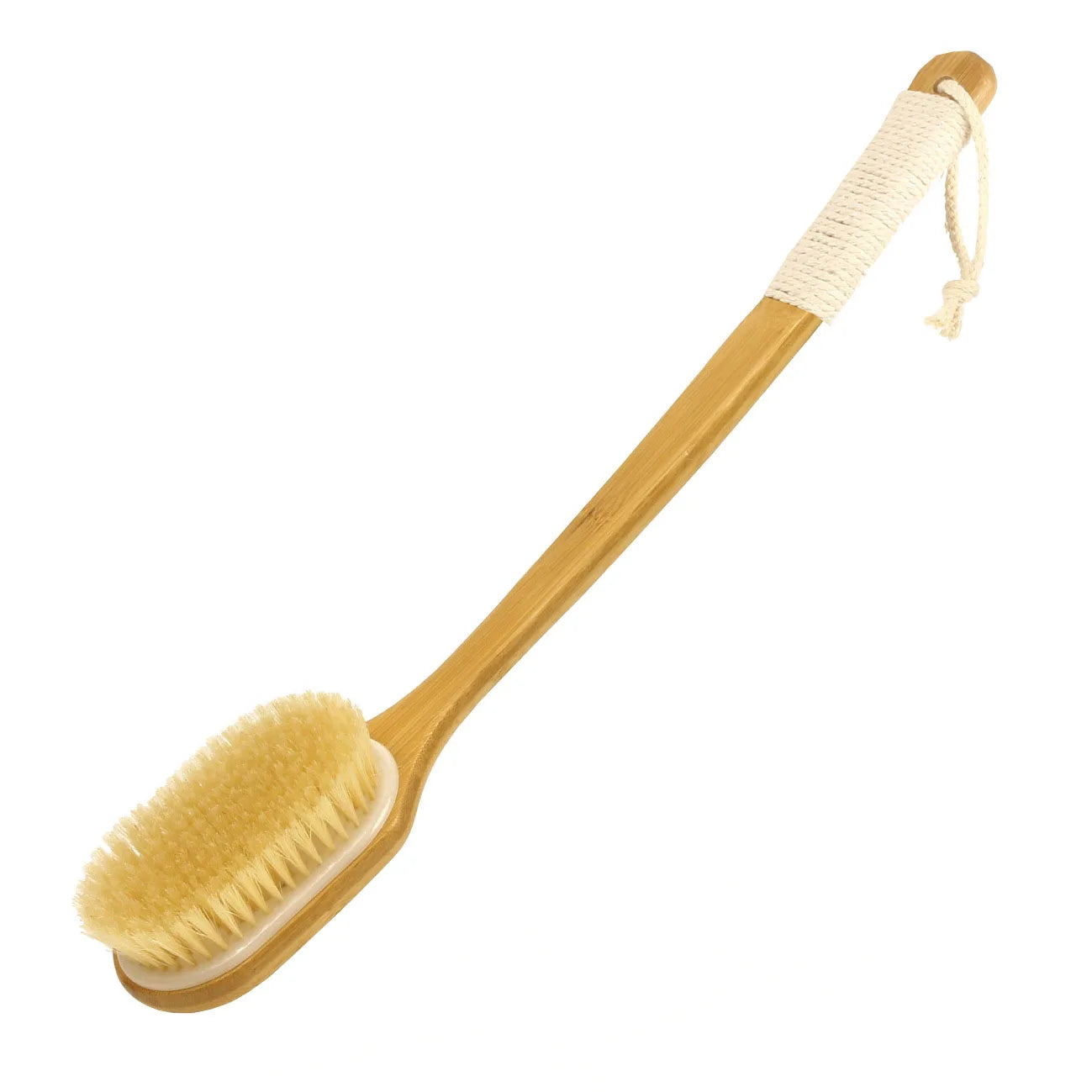 Shower Brush with Soft and Stiff Bristles, Long Handle Back Scrubber Body Exfoliator for Wet or Dry Brushing