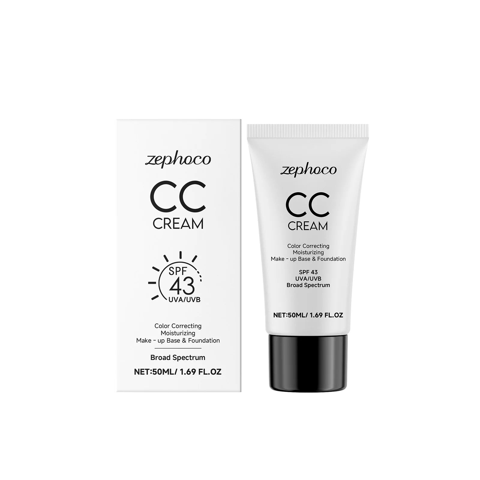 Zephoco CC Cream Foundation Anti UV Protection Moisturizing Makeup Base Color Correction Cosmetics 43 Spf Face Cream Foundation