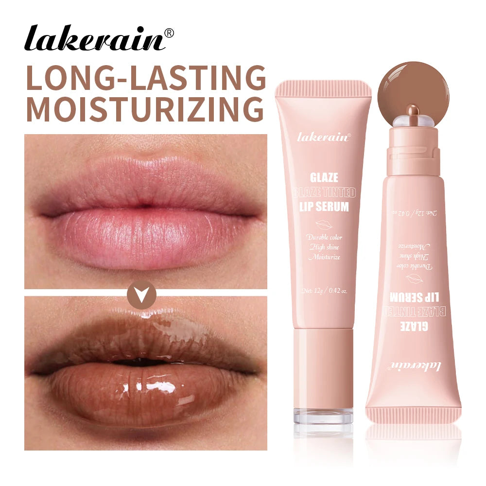 Lakerain Glaze Blaze Tinted Lip Serum Moisturizing Repairing Nourishing Lip Tint Glow Liquid Lip Gel Hydrating Lips Care Makeup