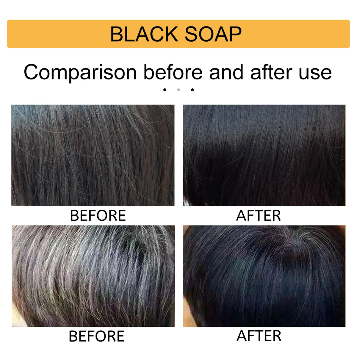 Black Hair Shampoo Soap Repairing Gray White Hair Color Smoothing Nourishing Clean Scalp Removing Dandruff Natural Hair Dye Soap