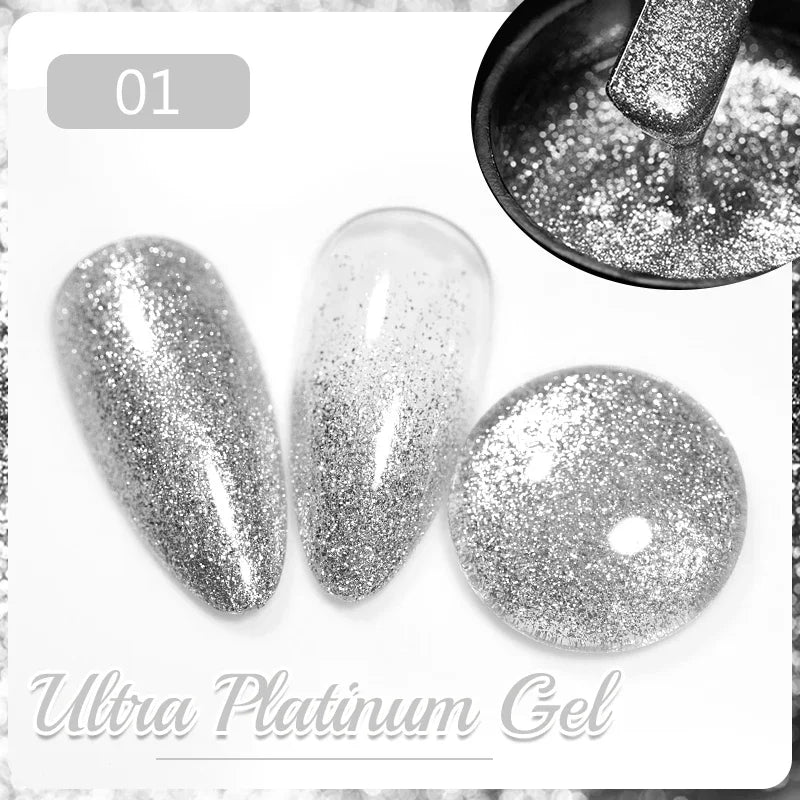 7.5ML Green Crystal Cat Magnetic Gel Nail Polish Shiny Green Glitter Cat Eye Gel For Manicure Soak Off UV Nail Art Varnish