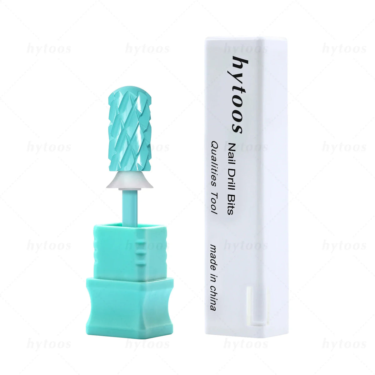 HYTOOS 5XC Carbide Nail Drill Bits hytoos-green Coating Dome Safety Barrel Bit for Thick Gel & Acrylic Removal Pro Manicure Tool