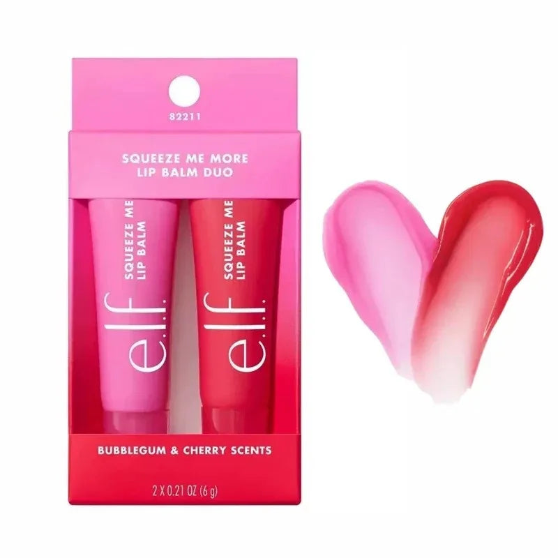 Hot Brand Elf 2Pcs Duo Set Mango-Watermelon Mint-Chocolate Bubblegum-Cherry Lip Balm Lasting Moisturizer Lip Gloss Cosmetics