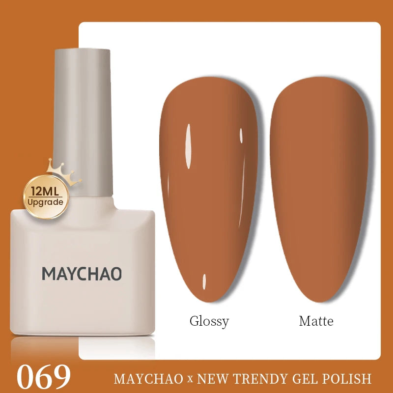 MAYCHAO 12ml Gel Nail Polish Set Professional Salon Nail Art Gels Varnish UV LED Semi Permanent Nail Lacquer Nail Supplies