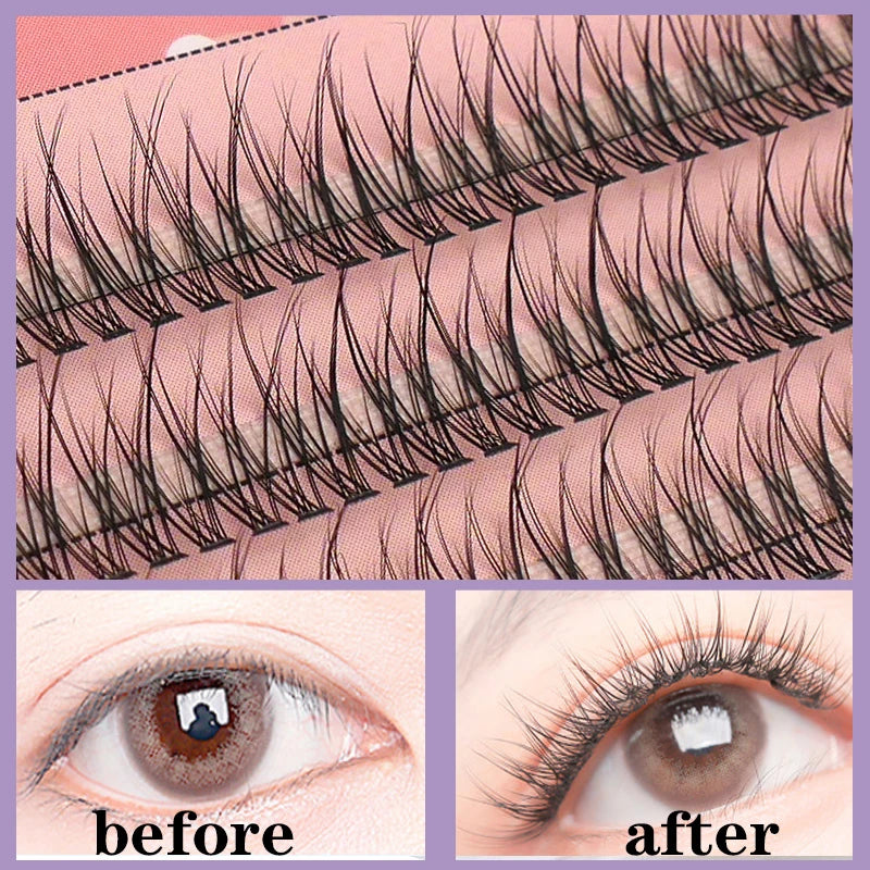 Anlinnet  M Shape Professional Makeup Individual Lashes Cluster Spikes lash Wispy Premade Russian Natural Fluffy False Eyelashes