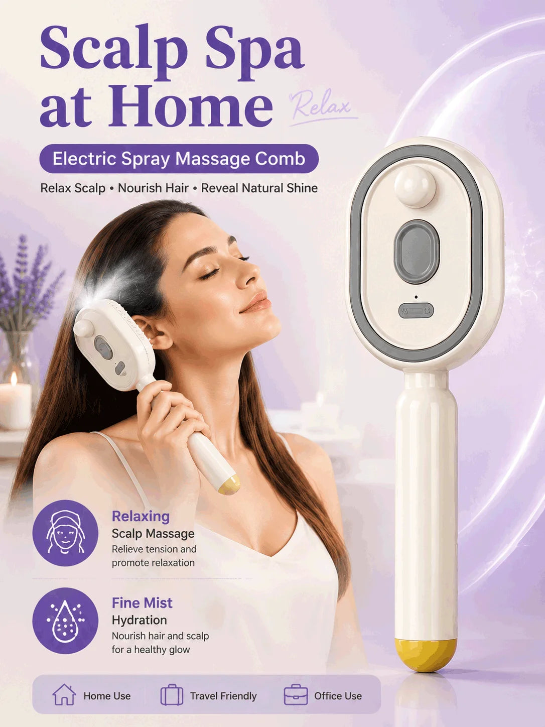 Electric Steam Brush For Hair Detangling Hair Brush Anti Frizz Hair Brush