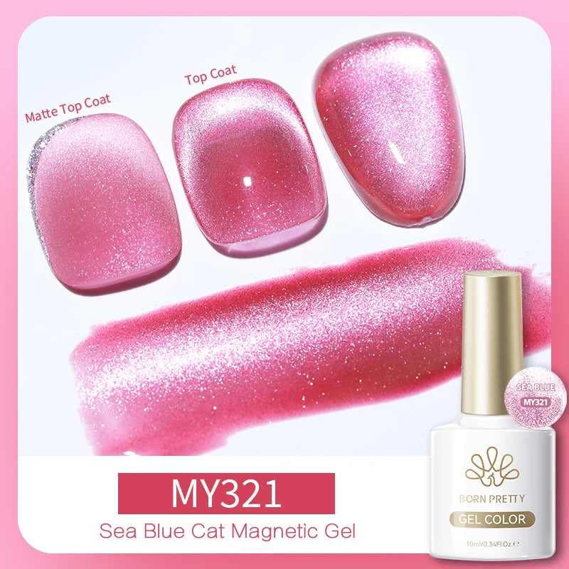 BORN PRETTY 10ml Fruit Green Purple Cat Magnetic Gel Nail Polish 2025 New Whitening Guava Grape Glass Bead Nail Varnish Supplies