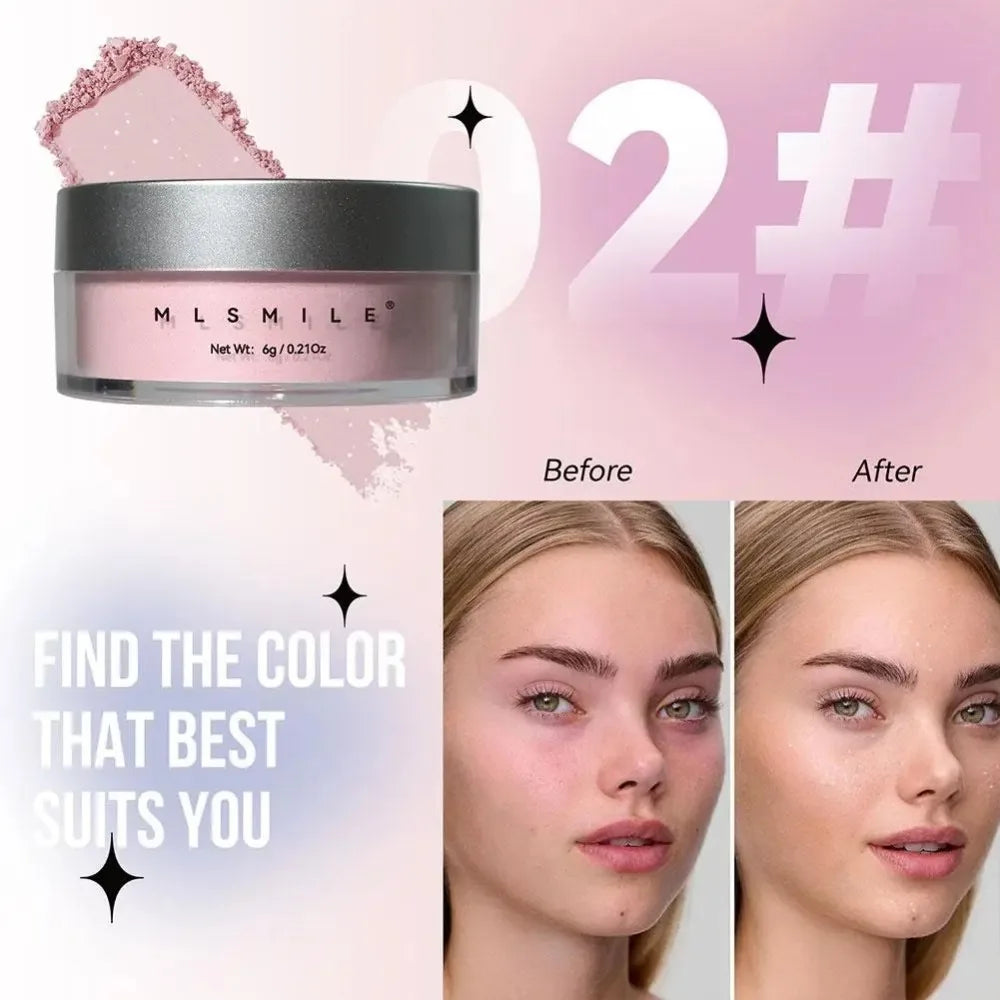 Long Lasting Glitter Setting Powder Oil Control Pearlescent Face Powder Hide Pore Natural Finish Matte Powder Concealer Setting