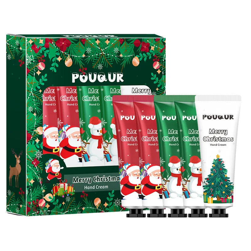 5pcs/Set  Christmas Hand Cream Sets Moisturizing Refreshing Handcream Nourishing Beauty Hands Creams Skin Care Products