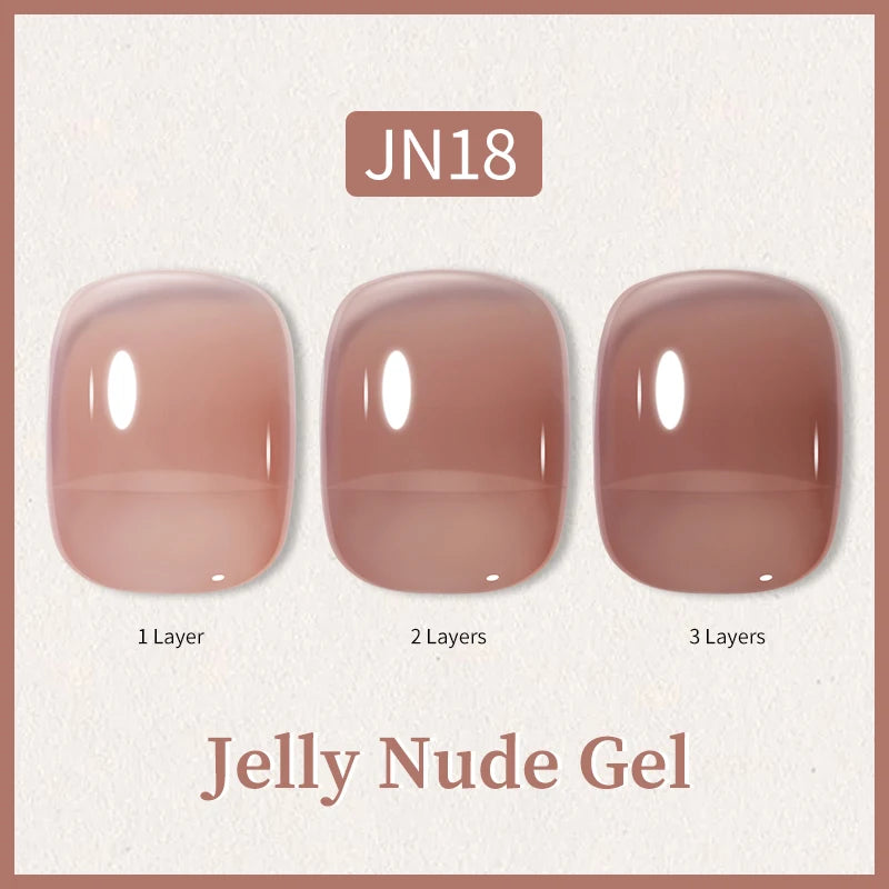 BORN PRETTY 10ml Glitter Pink Nude Jelly Nail Gel Polish Varnis Semi-permanent Sheer Translucent UV LED Soak Off Gel Polish